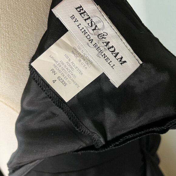 Vintage Y2K Betsy & Adam Black Halter Ruffle Back Long Gown Black Tie Dress Sz 4 - Picture 10 of 10